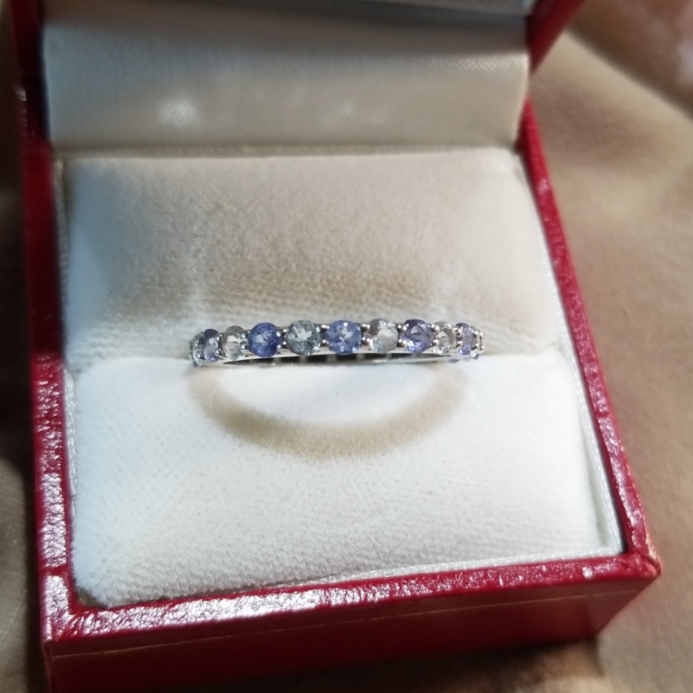 Tanzanite and Topaz Band 14kt